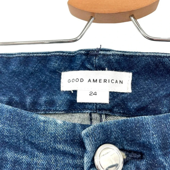 Good American Good Legs Raw Hem Skinny Jeans In Blue653 Plus Size 24 - Picture 9 of 12